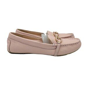 Isaac Mizrahi Live! Shoes Womens Size 9 M Pink Leather Gold Medallion Loafers